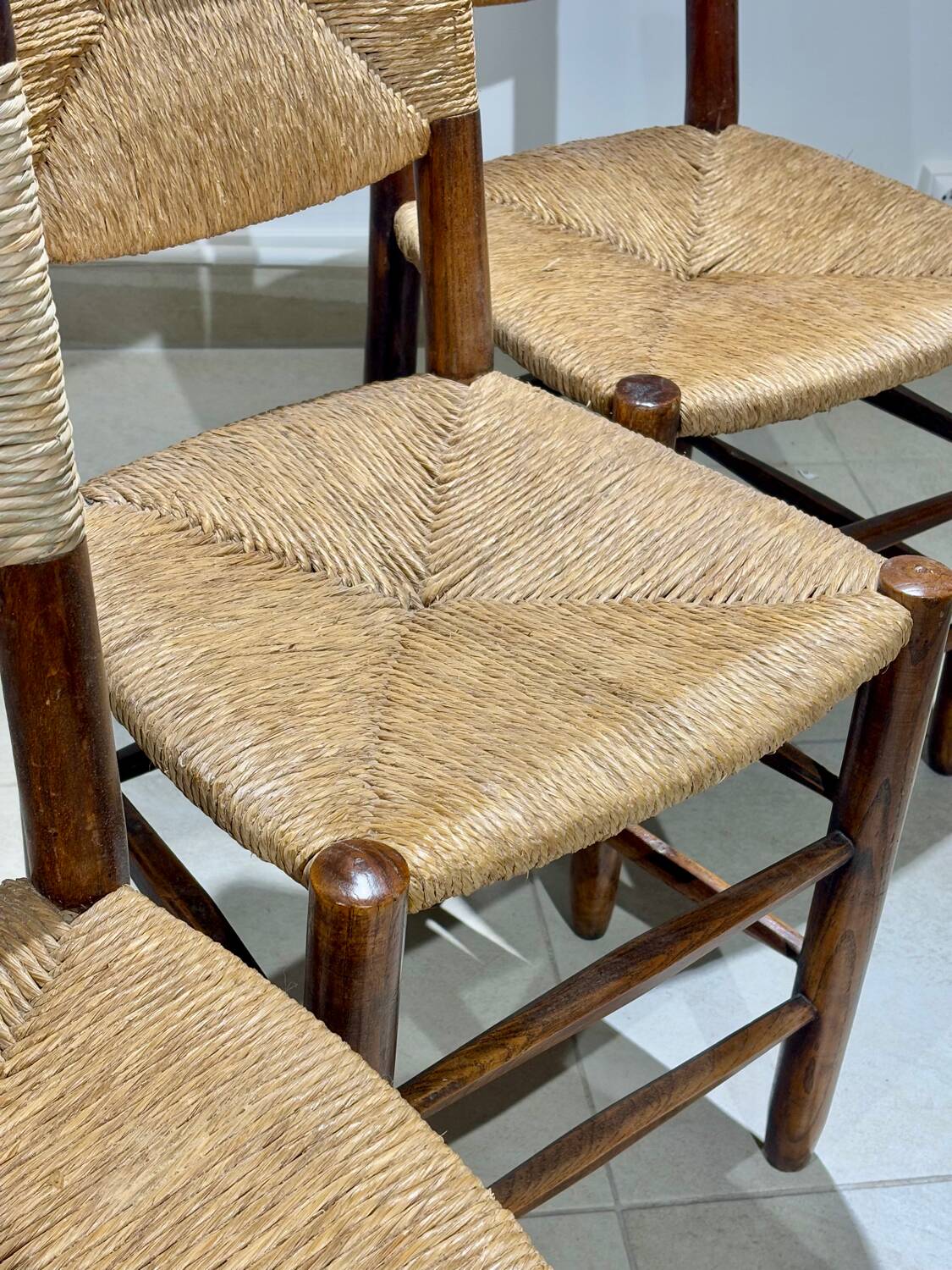 Set of 6 Bauche chairs by Charlotte Perriand