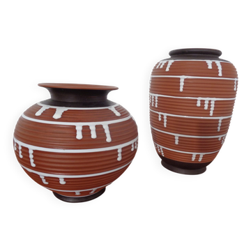 German ceramic vase, 1960s, set of 2