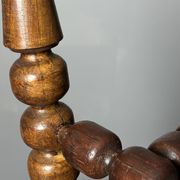 Midcentury brutalist wood turned stool in the style of Charles Dudouyt, 50s