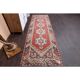 Vintage Turkish Oushak Handmade Wool Cotton Red Runner 95x301