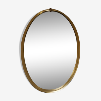 Gold oval mirror