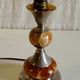 Table lamp base in onyx and chrome metal - 1970s