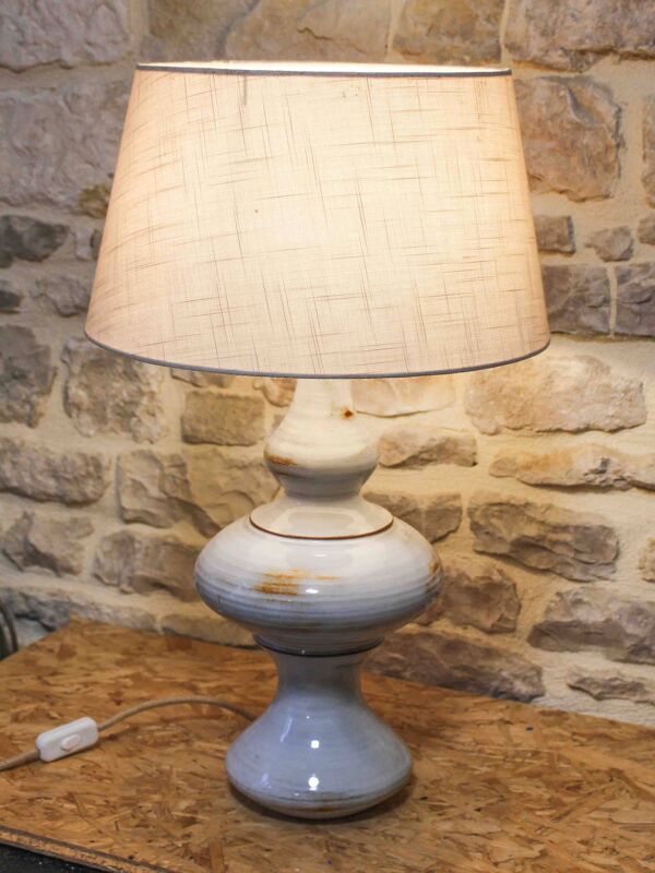 Grand pied de lampe en céramique émaillé Jean-François Descombes Vallauris