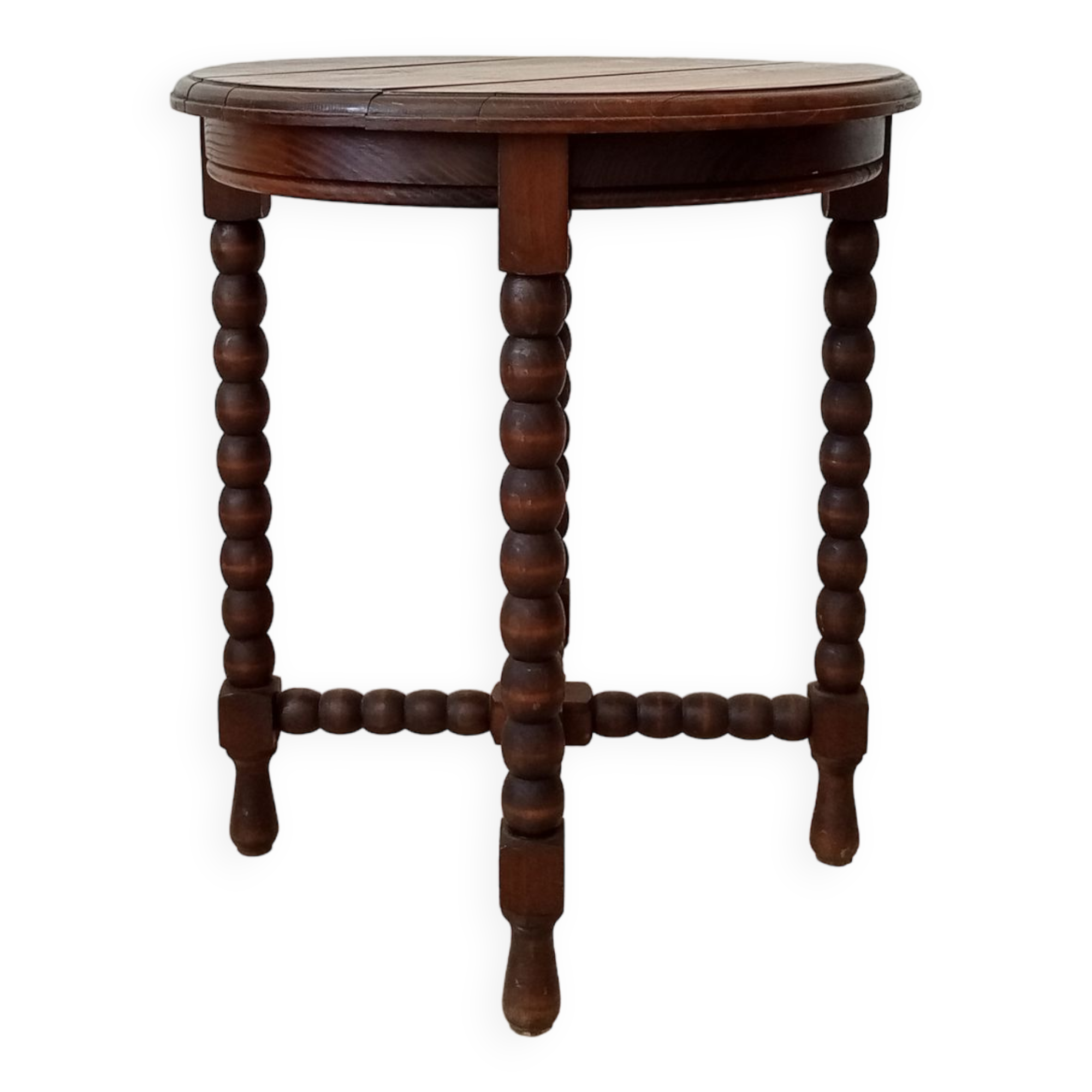 Side table from the 40s/50s in turned wood, Louis XIII style