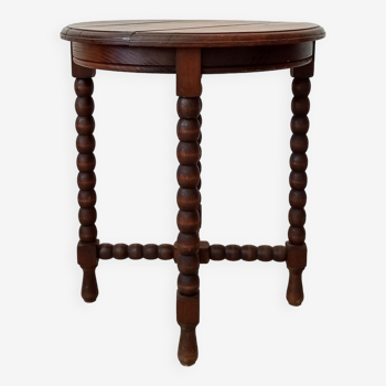 Table d'appoint années 40/50 en bois tourné style Louis XIII