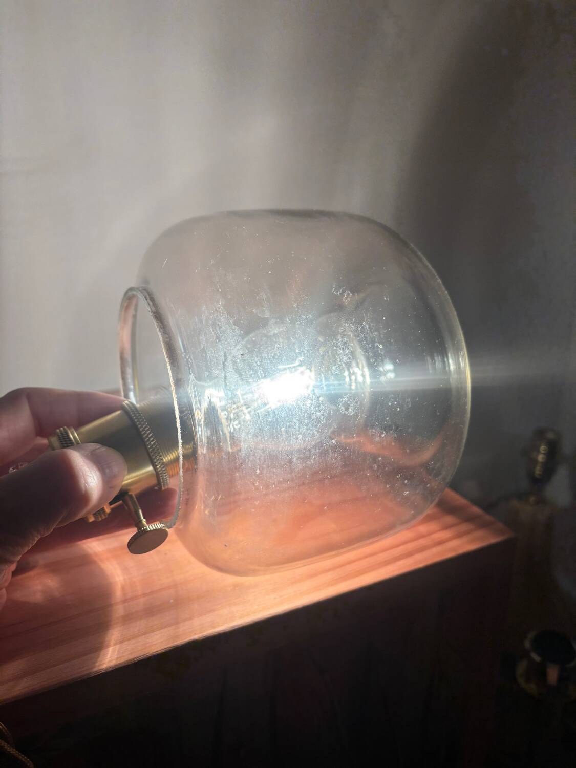 Pair of smoked glass wall sconces
