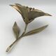 Vintage flower ashtray in solid gold-plated brass with six removable petals from the 60s/70s