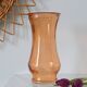 Large glass vase, apricot, French vintage, authentic