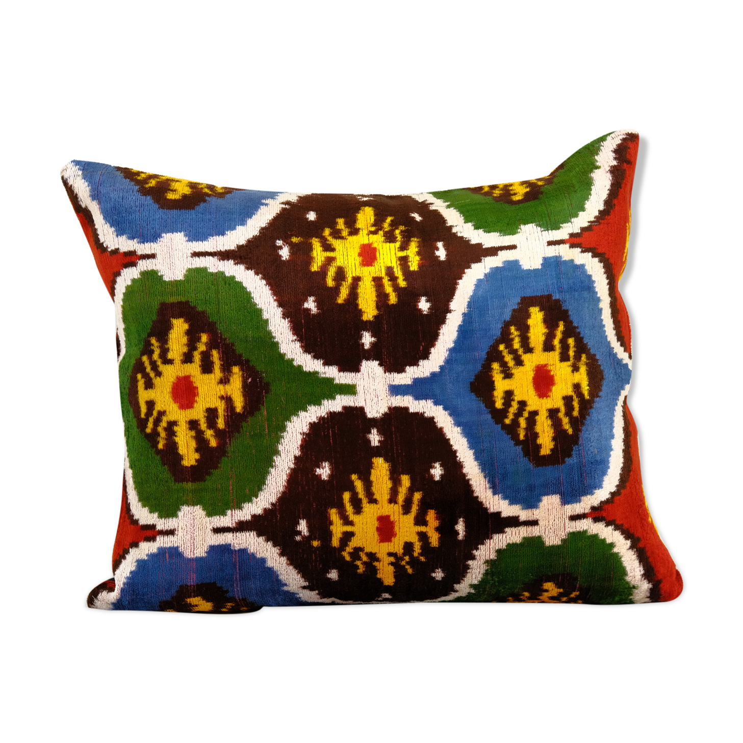 Ikat velvet pillow cover