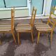 Set of 6 light wood chairs with vintage Scandinavian fabric