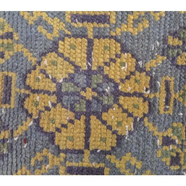 1980s Vintage Turkish Hand-Knotted Floral Runner 77x327