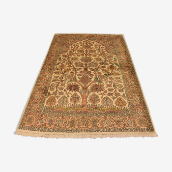 Tapis kashmir soie arbre de vie 125x190cm