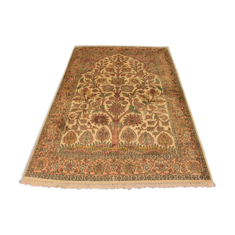 Tapis kashmir soie arbre de vie 125x190cm