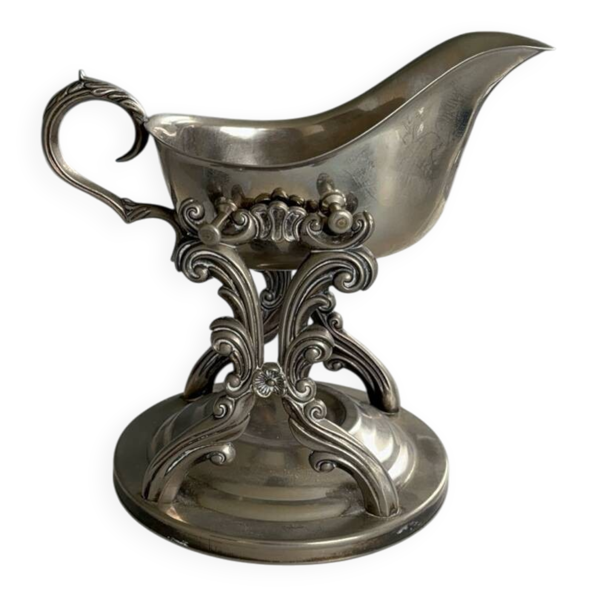Royal sauce boat in silver-plated metal – chic baroque style
