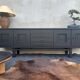 XL design black stained oak brutalist sideboard – De Coene