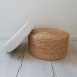 Fabric pouf buckle, end of sofa