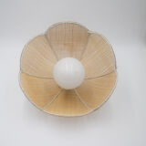 Vintage wicker flower pendant lamp