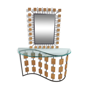 Console et miroir par Mario Giani,