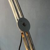 Italian mid-century Goffredo Reggiani arc floor lamp with white plexiglass shade