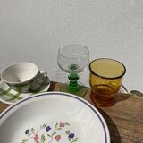 7 Alsatian crystal wine glasses