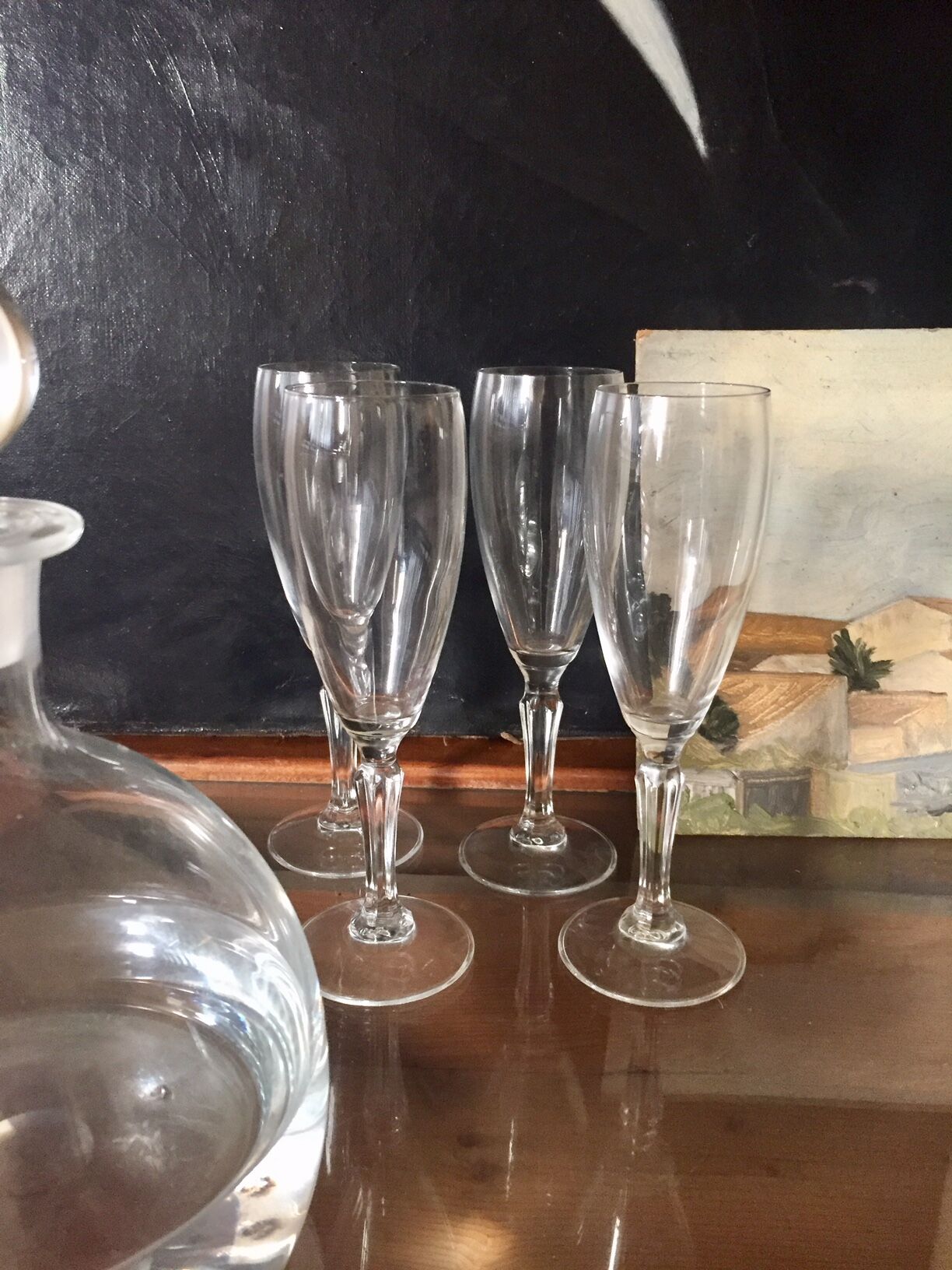 4 flutes Crystal champagne