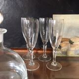 4 flutes Crystal champagne