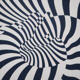 Victor Vasarely: Zebras on a Blue Background - Original Signed Silkscreen Print