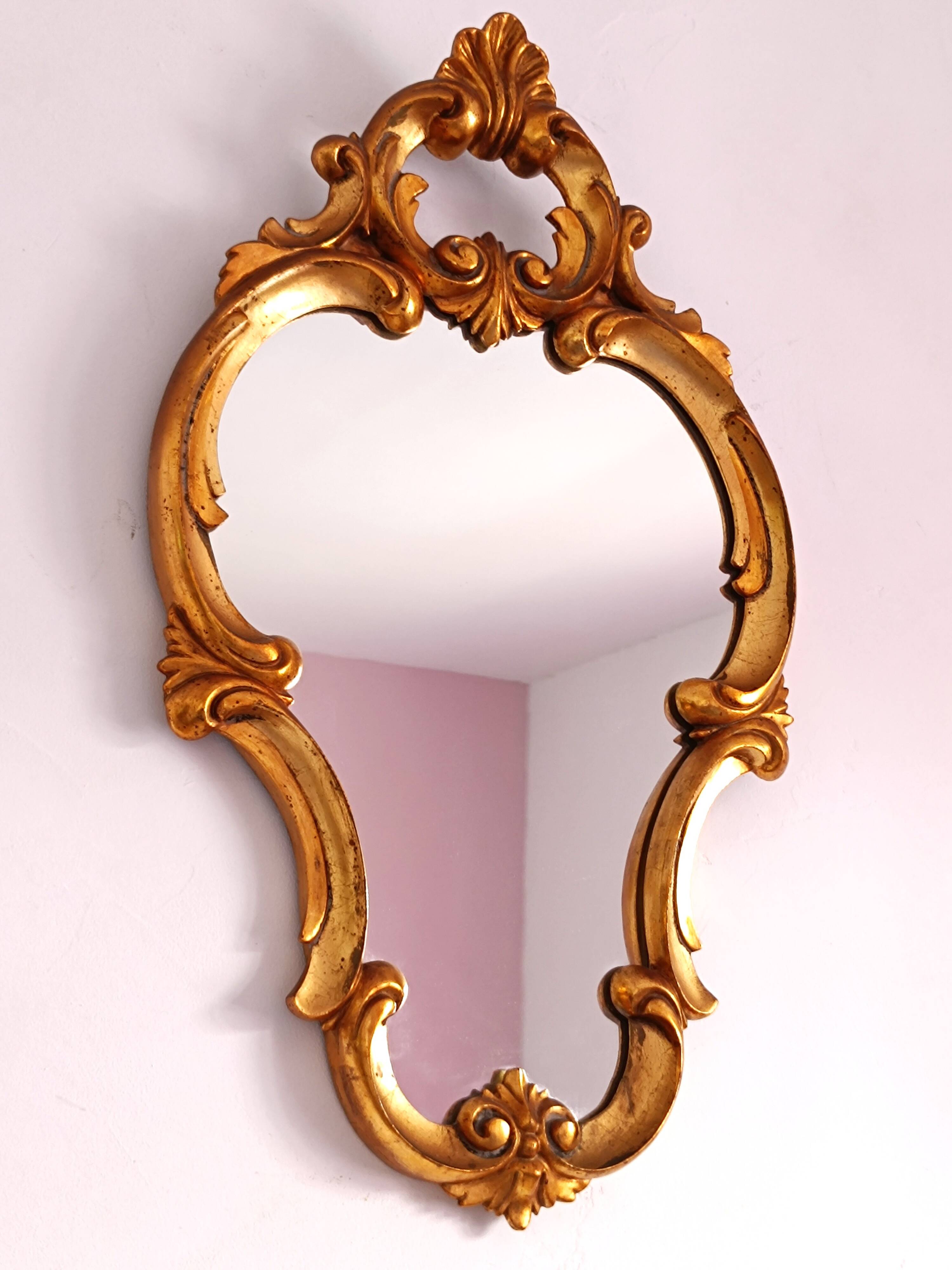 Baroque style gilded wooden mirror