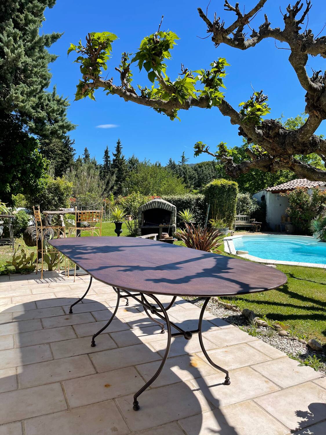 Table de jardin en fer forgé 300 cm