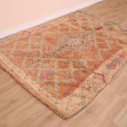 Peach Vintage Moroccan Rug 170 x 230 cm, Berber Wool Rug, Handmade Boho Rug