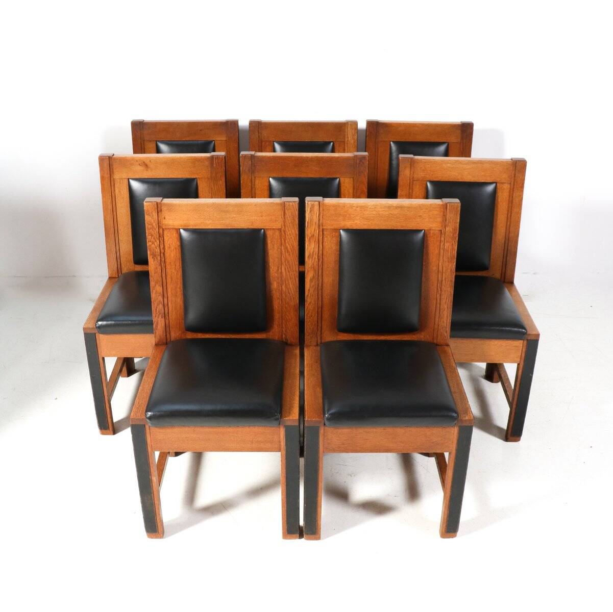 Modernist Art Deco Oak Chairs by Fa. Randoe Haarlem, 1920s, S