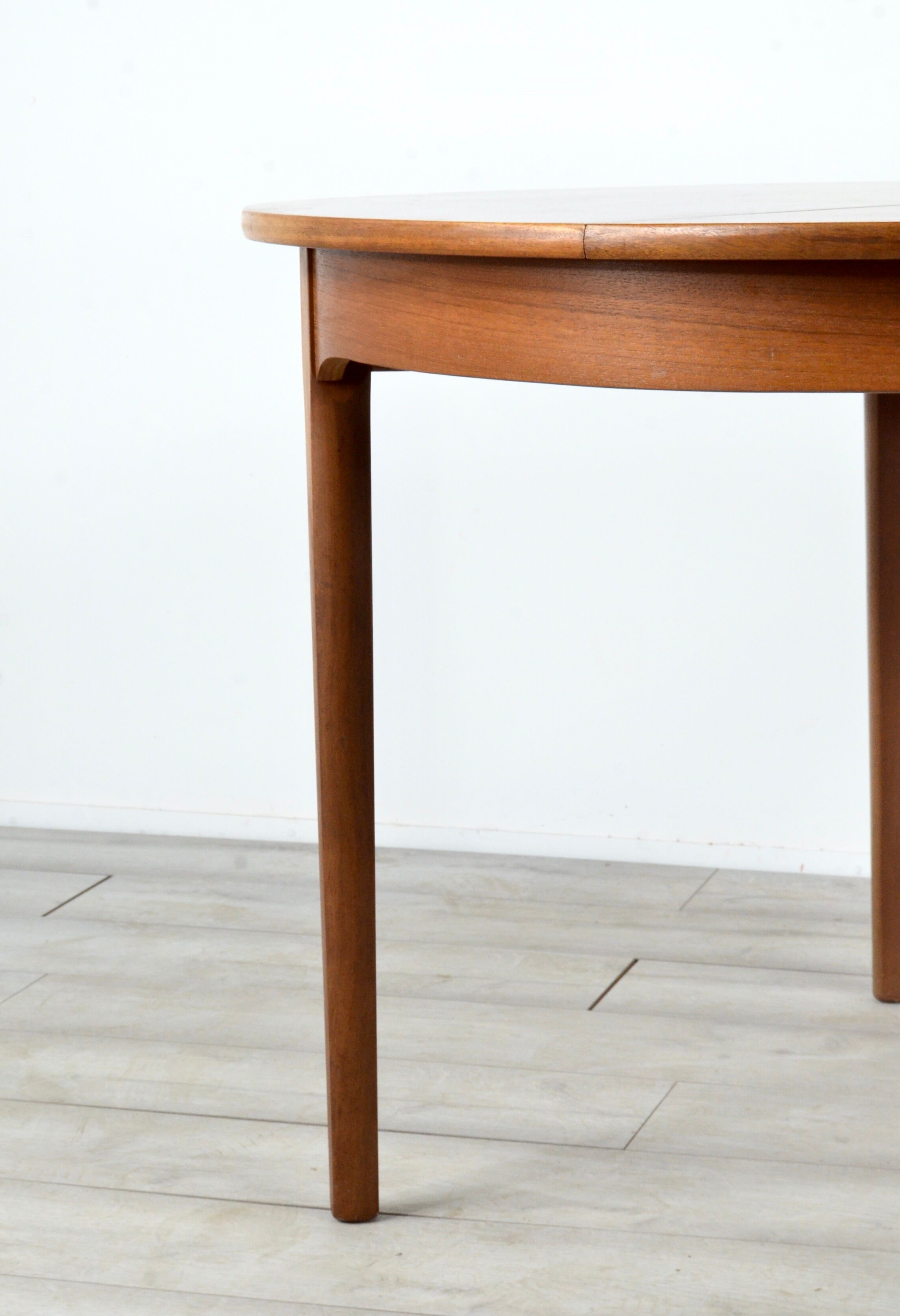 Midcentury Extending Round Teak Table and Chairs by Nathan. Vintage Modern / Danish Style / Retro.