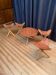 Ensemble Safari quatre tabourets et une table années 1970