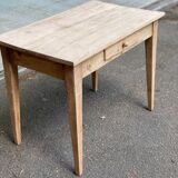 Renovated Parisian desk in solid wood with drawer