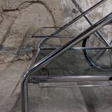 Folding trolley in silver metal