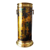 Flame-patterned golden umbrella stand