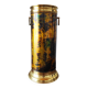 Flame-patterned golden umbrella stand