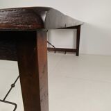 Large Spanish oak dining table with wrought iron bars – 20th century