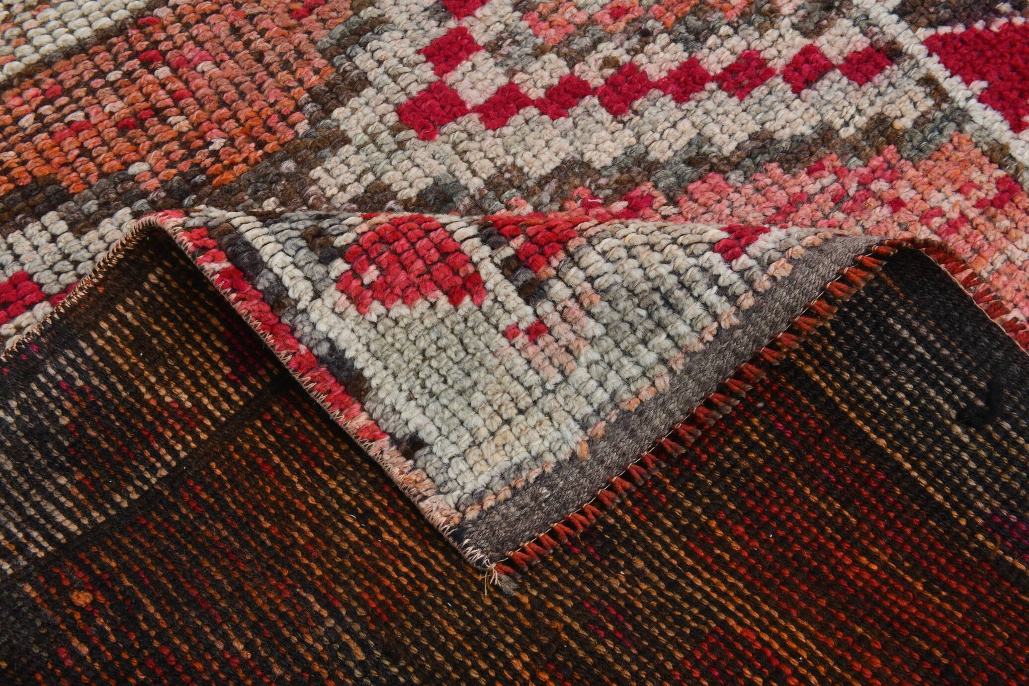 3x12  Red Brown Vintage Runner Rug, 86x369Cm SK 22862