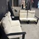 Modular brutalist living room set – 4 armchairs + table / Germany 1970
