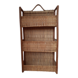 Rattan and wicker wall shelf