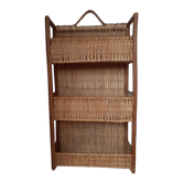 Rattan and wicker wall shelf