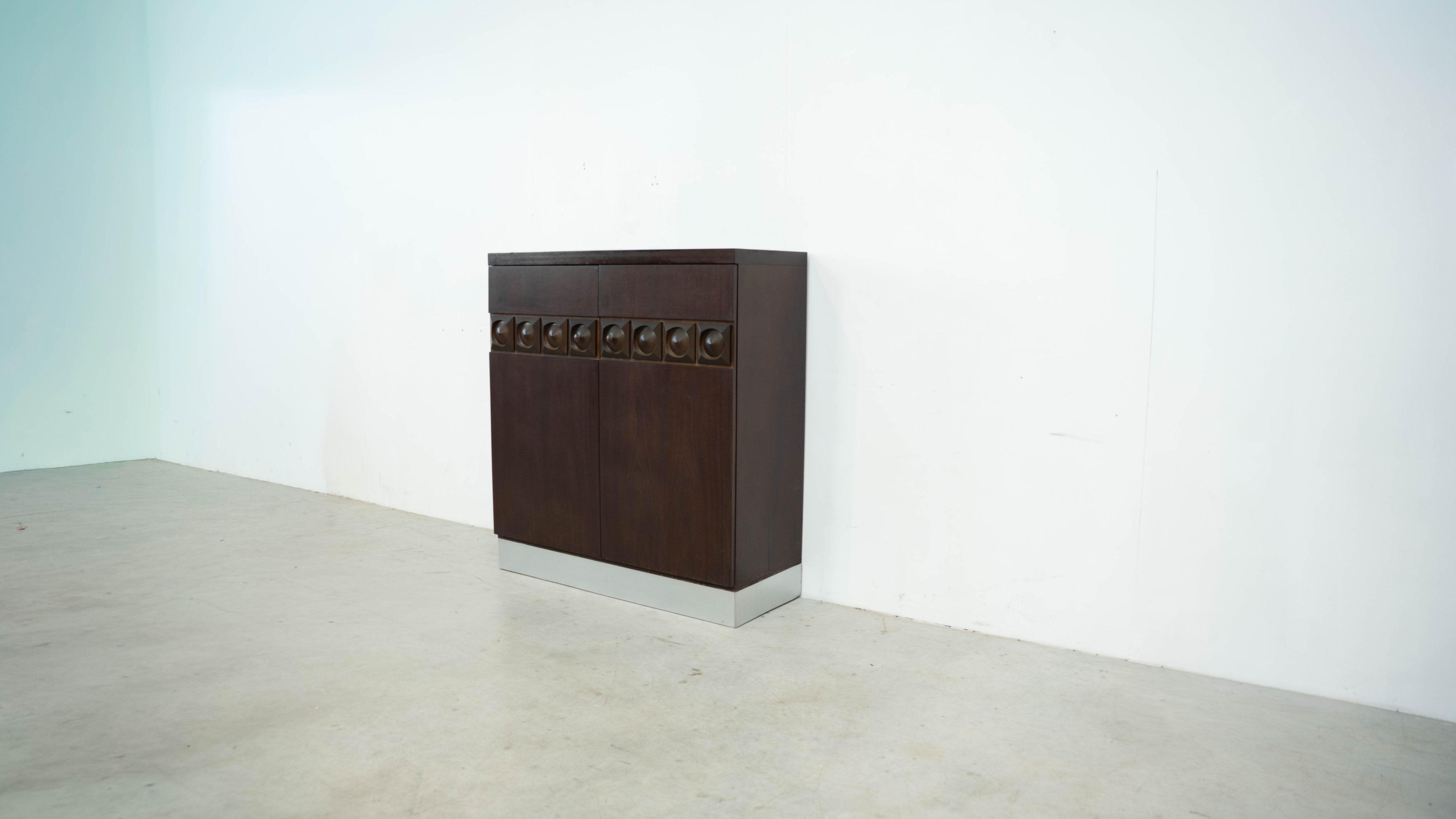 1970's brutalist bar cabinet