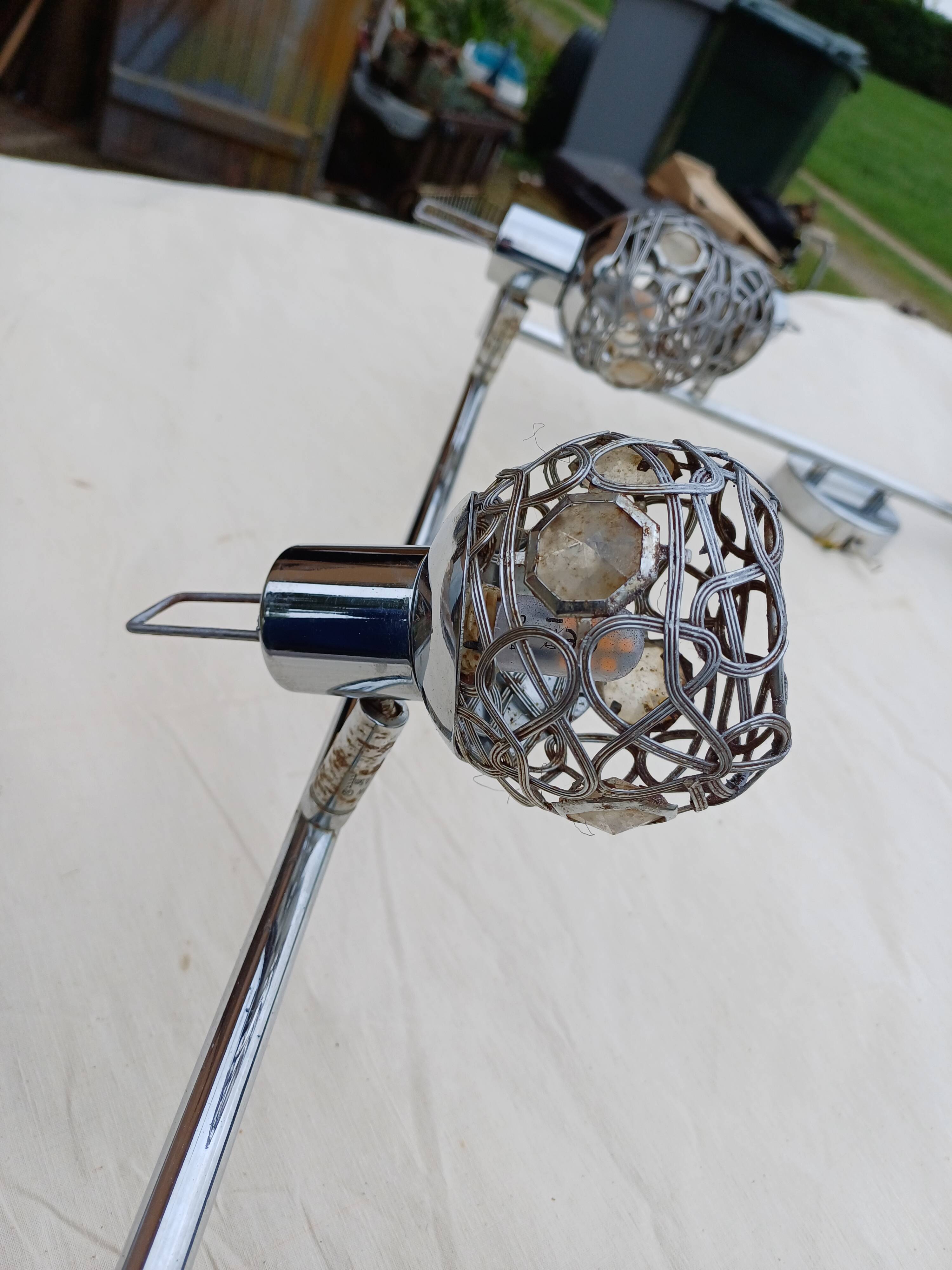 Vintage Chrome Pendant Light