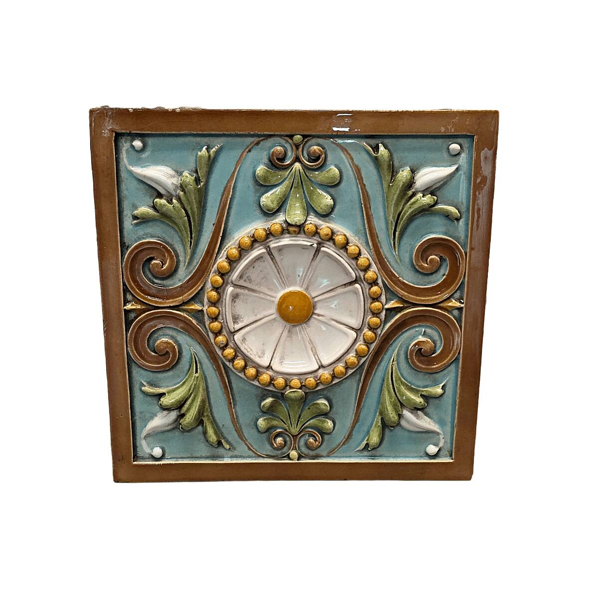 Large French Art Nouveau Ceramic Tile By émile Müller, around 1900
