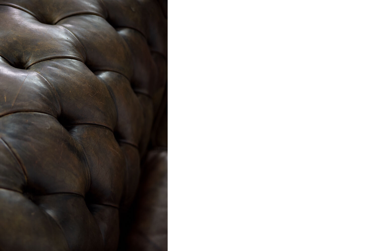 Antique brown leather chesterfield sofa, 1920s