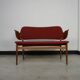 Rare teak and oak bench by Arne Hovmand-Olsen for Bramin, Denmark, 1950s