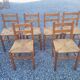 6 rustic oak chairs