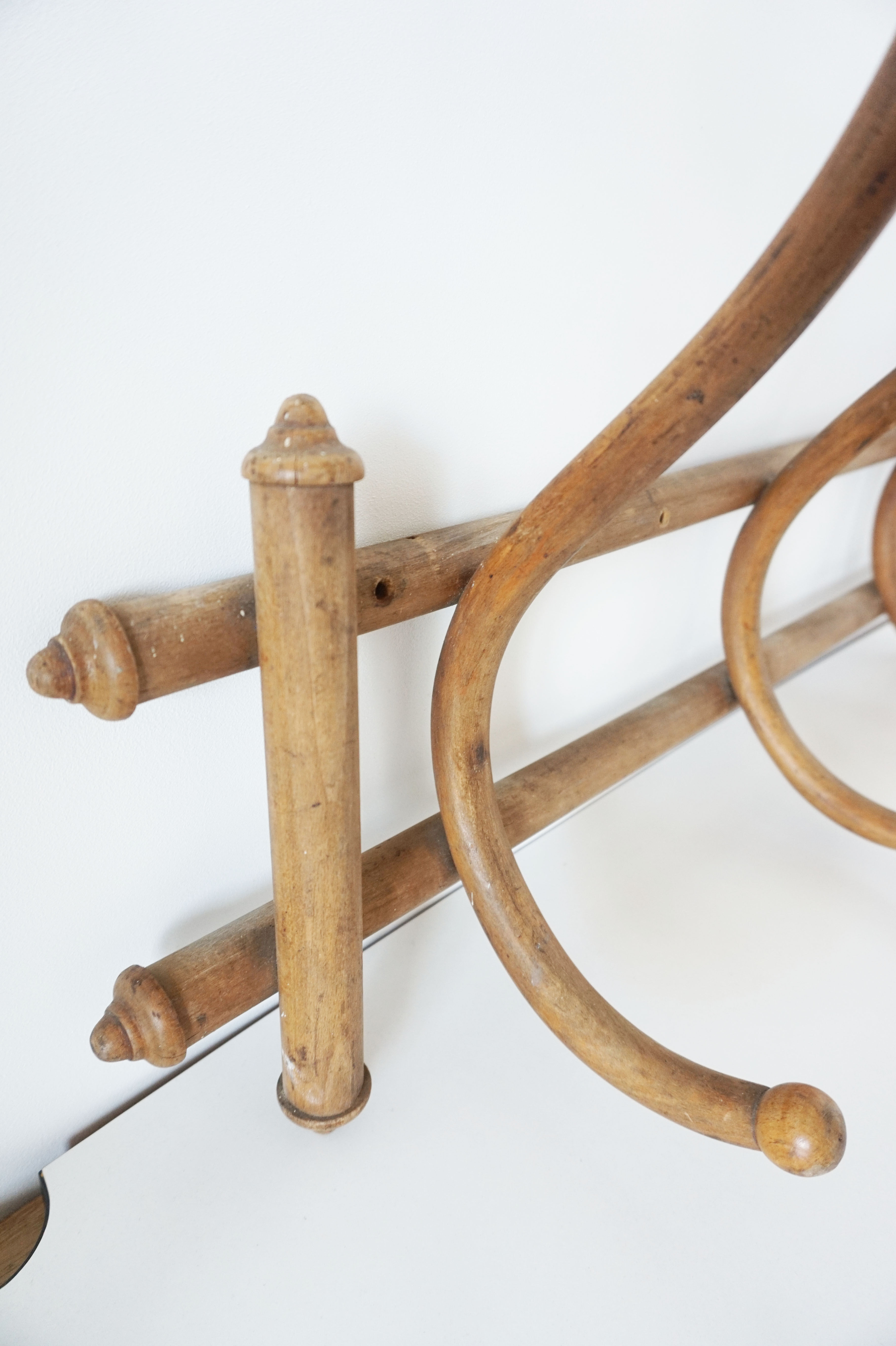 Old curved wooden coat rack