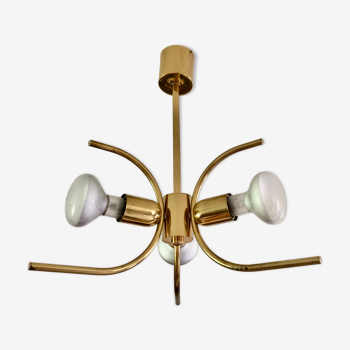 Minimalist gold PPE pendant lamp with three arms